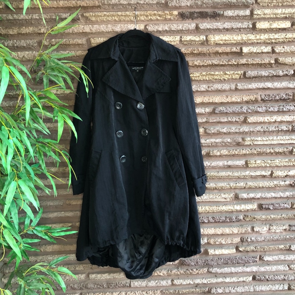 Vintage Black Designer Trench Coat
